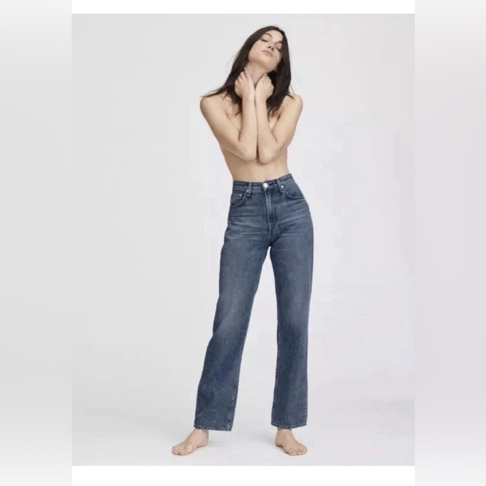 Rag & Bone Ruth Super High-Rise Straight Leg Jeans Baywater Size 24 - Picture 5 of 16
